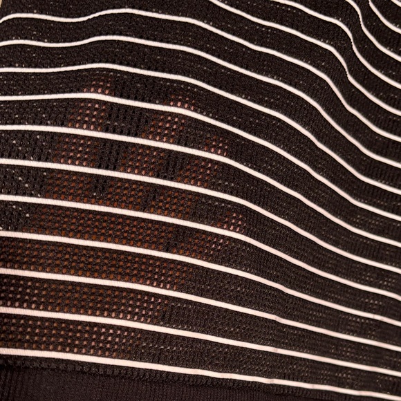 DKNY Black and White Striped Long Sleeve Top - Picture 4 of 7